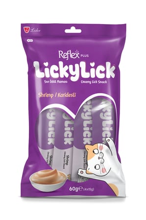 Plus Lickylick Karidesli Sıvı Ödül Maması 60g (4 x 15 g)