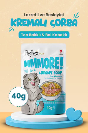 Reflex Plus Mmore Ton Balıklı Ve Bal Kabaklı Kremalı Kedi Çorbası 40 Gr*12li SET