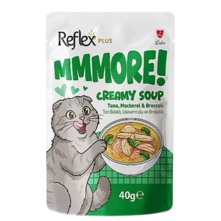 MMMORE Uskumrulu Brokolili ve Ton Balıklı Kremalı Kedi Çorbası 40gr