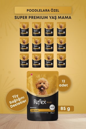 Reflex Plus Pounch Poodle Coat Health Pate Yetişkin Köpek Maması 85 Gr*12li