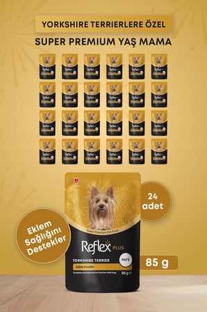 Reflex Plus Pounch Yorkshire Terrier J. Health Pate Yetiş. Köpek Maması 85 gr*24lü