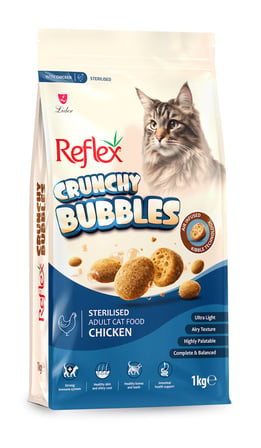 REFLEX CRUNCHY BUBBLES KISIR TAVUK YETİŞKİN KEDİ MAMASI  1 KG