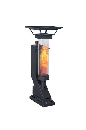 Etinova Compact İ̇F-17 Camlı Alev Lambası Dış Mekan Pelet Soba - Siyah