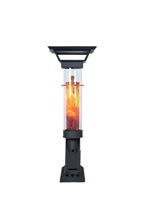 Etinova Compact İ̇F-17 Camlı Alev Lambası Dış Mekan Pelet Soba - Siyah