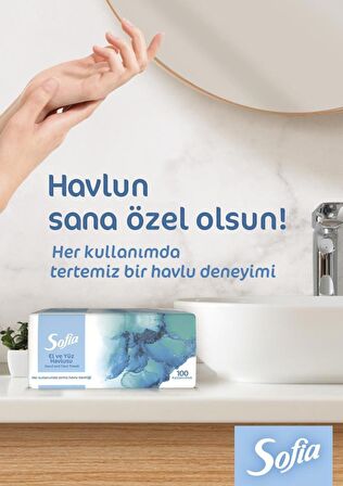 Sofia El ve Yüz Havlusu 100 lü 12 Paket