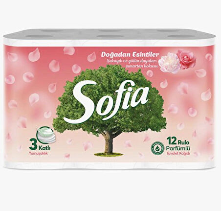 Sofia Gül ve Şakayık Özlü 12'li Tuvalet Kağıdı
