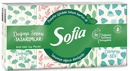 Sofia 8'li Cep Mendil Tohum Kartı Hediyeli