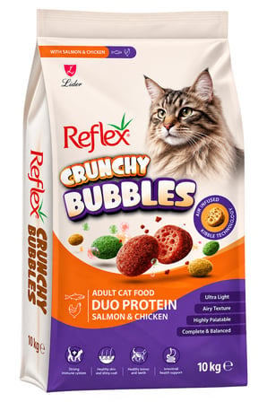 Reflex Crunchy Bubble Duo Protein Yetişkin Somonlu ve Tavuklu Kedi Maması 10 Kg