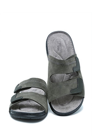 SIB4412 Kifidis-Natura Erkek Çift Bantlı Anatomik Deri Terlik 40-45