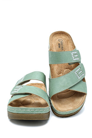 SIB220511 Kifidis-Natura Kadın Taşlı Anatomik Deri Terlik 36-41