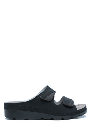 SIB160147 Kifidis-Natura Kadın Çift Bantlı Anatomik Deri Terlik 36-41