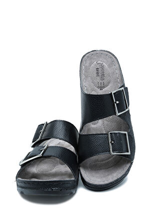 SIB160117-V2 Kifidis-Natura Kadın Çift Bantlı Anatomik Deri Terlik 36-41