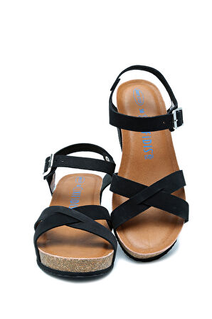 K15009 Kifidis Soft Step Kadın Dolgu Topuklu Mantar Sandalet 36-41