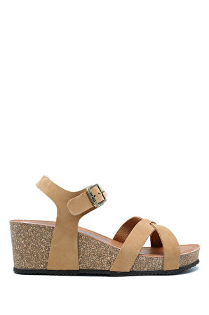 K15009 Kifidis Soft Step Kadın Dolgu Topuklu Mantar Sandalet 36-41