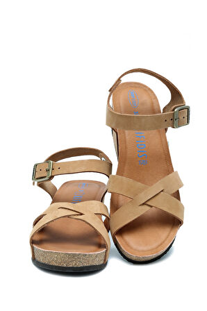 K15009 Kifidis Soft Step Kadın Dolgu Topuklu Mantar Sandalet 36-41