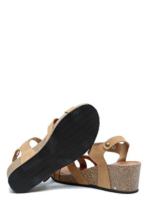 K15009 Kifidis Soft Step Kadın Dolgu Topuklu Mantar Sandalet 36-41