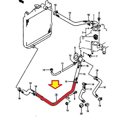 Suzuki Alto Maruti 800cc  Radyatör Alt Ara Borusu
