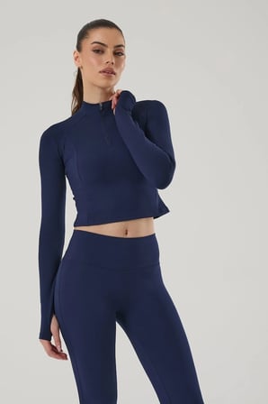 KADIN UZUN KOLLU CROP SPOR ÜST 4018-E