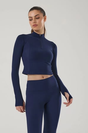 KADIN UZUN KOLLU CROP SPOR ÜST 4018-E