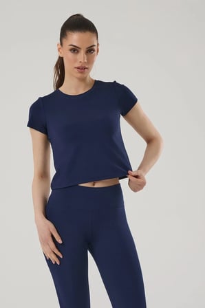 KADIN KISA KOLLU CROP T-SHIRT 4014