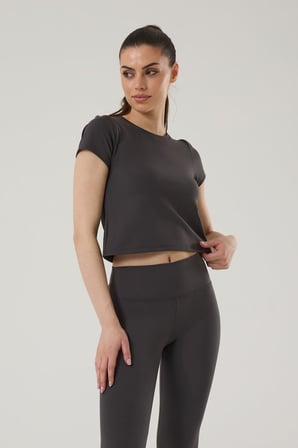 KADIN KISA KOLLU CROP T-SHIRT 4014