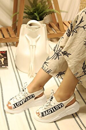 Love Yazılı Günlük Sandalet