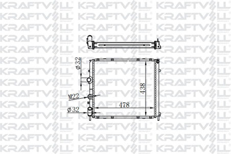 Renault Motor Radyatoru Kangoo 1,5dci / 1,9 Express 1,9 F8q Klimasız (478*438*32) Brazıng (mt) - Kraftvoll 08040074