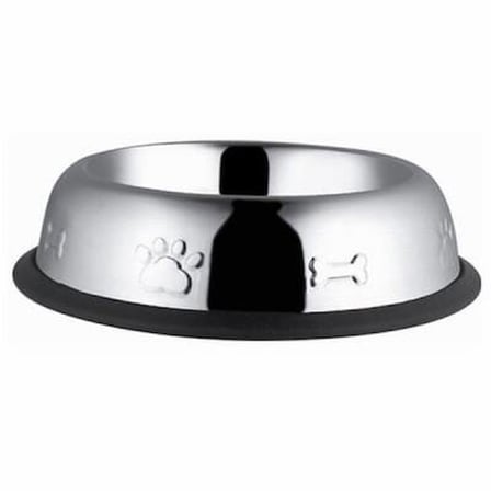 Desenli Oval Metal Kedi ve Küçük Irk Köpek Mama Su Kabı 8 Oz 12 Cm