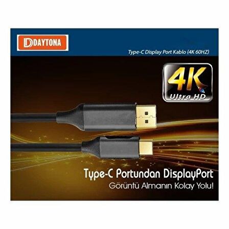DAYTONA K-01 TYPE-C=-DP 4K GÖRÜNTÜ AKTARIM KABLOSU