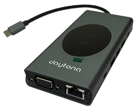Daytona W13  13'lü USB C hub=>Tip-C+HDTV+2USB3.0+ VGA+SD+TF