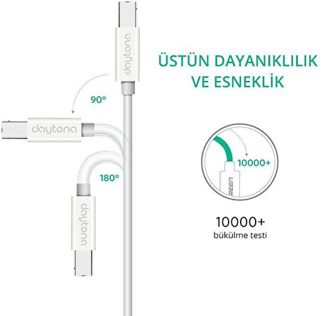 DAYTONA TB1-2-1 1,0m TYPE-C=--USB B ÇEVİRİCİ KABLO ADAPTÖR