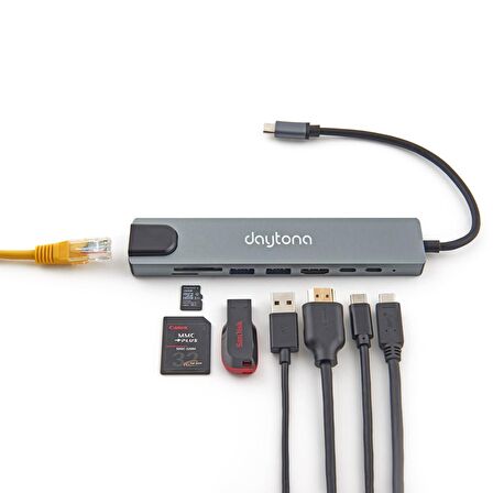 DAYTONA FIX FC10 8'Lİ TİPC=--2USB3.0 2 SD TF HDMI R
