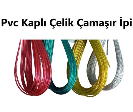 Çamaşır İpi Çelik Pvc Kaplı Çelik İnce Halat Çok Amaçlı Dayanıklı