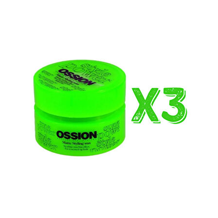 Ossion Saç Şekillendirici Mat Wax 100 Ml 3 Adet
