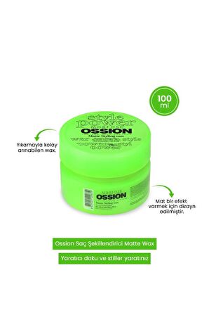 Ossion Matte Styling Wax Yeşil 100 ml X 2 Adet