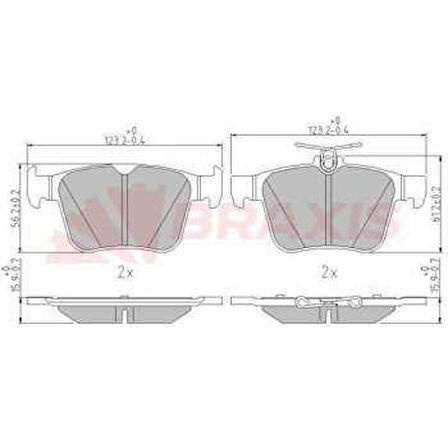 Vag Arka Fren Balatası Golf VII A3 1,2 / 1,4tfsi 1,6 / 2,0tdi 12> - Braxıs Aa0605