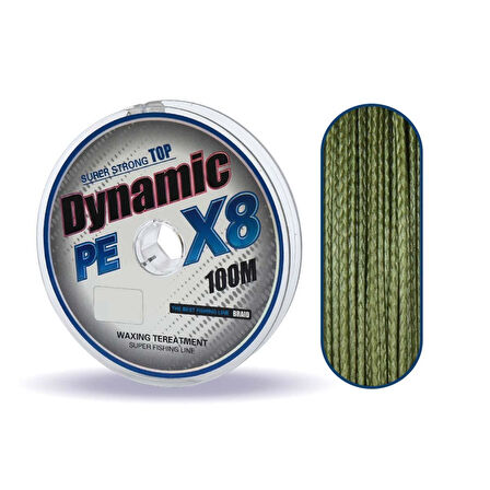 Dynamic PE Braided Line x8 Green İp Olta Misinası 100mt YEŞİL-0,18 MM