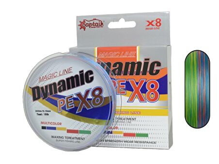 Captain Dynamic PE 8x Örgü İpi Misina 0,14mm 300mt Multi Color