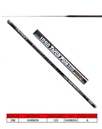 Captain 1090 Torch Pole 40T Karbon Göl Kamışı 600 cm