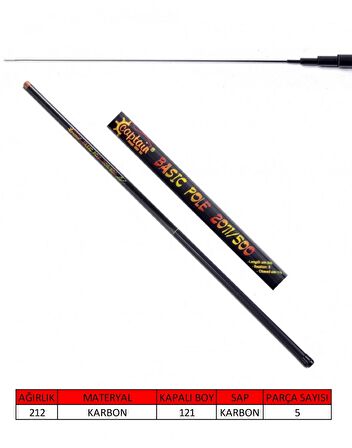 Captain 2071 Basic Pole 20 T Karbon Göl Kamışı 500 cm
