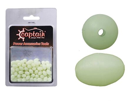 Captain  Glow Boncuk Oval Çapari ve Takım Boncuğu 100'lü Paket 10 mm