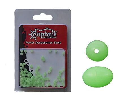 Captain  Glow Boncuk Oval Çapari ve Takım Boncuğu 100'lü Paket 6 mm