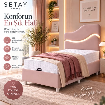 İkili Baza Seti, Merry Ledli Tek Kişilik Baza Başlık Seti