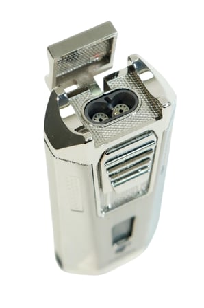 Cohiba Çift Torch Pürmüz Delicili Gümüş Metal Puro Çakmağı - TR9473