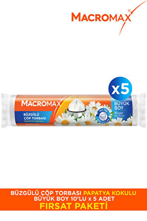 Büzgülü Çöp Torbası Papatya Büyük Boy- 10'Lu X 5