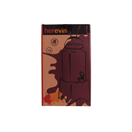 Herevin 137706-702 Desenli Musluklu Kavanoz-TM Kapak-İnfuserli 5 lt