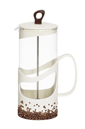 1 lt Desenli French Press-Kahve Çekirdekli