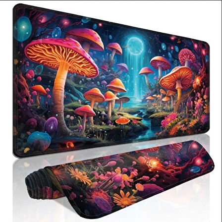 70X30 CM MANTAR DESENLİ TASARIM KAYDIRMAZ TABAN SPEED YÜZEY OYUNCU MOUSE PAD GAMİNG
