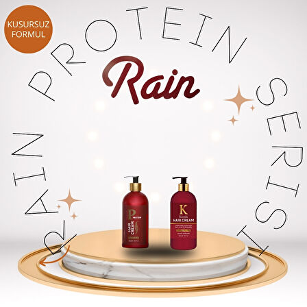 Rain Protein Serisi: Saçlarınızı Güçlendiren Durulanmayan Protein ve Keratin Saç Kremi 2'li Bakım Seti