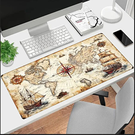 70X30 CM NOSTALJİK MACERA HARİTASI KAYDIRMAZ TABAN SPEED YÜZEY OYUNCU MOUSE PAD GAMİNG